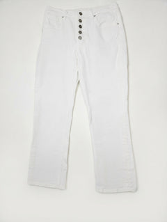Reiko Paulin High-Waisted Button-Fly Jeans White Size 26 - Image 1