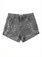 One Teaspoon Hawks Denim Shorts Distressed Grey - Image 1