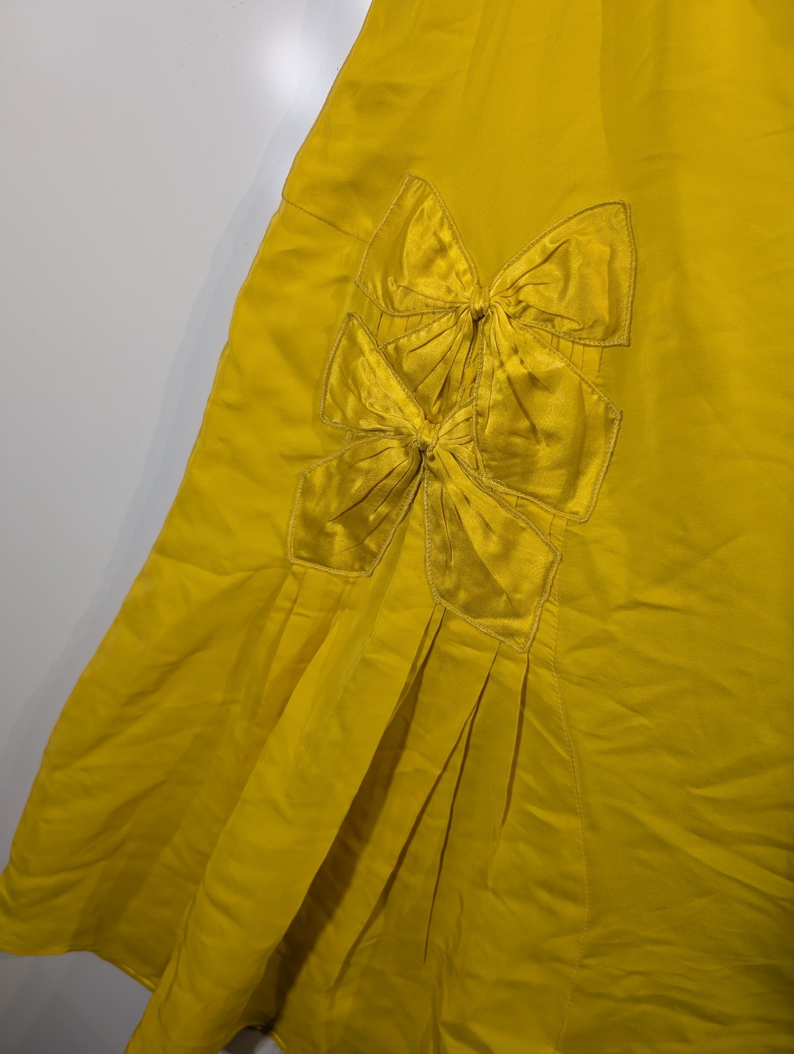Scanlan Theodore Silk Spaghetti Strap Dress Yellow Size 10 - Image 3