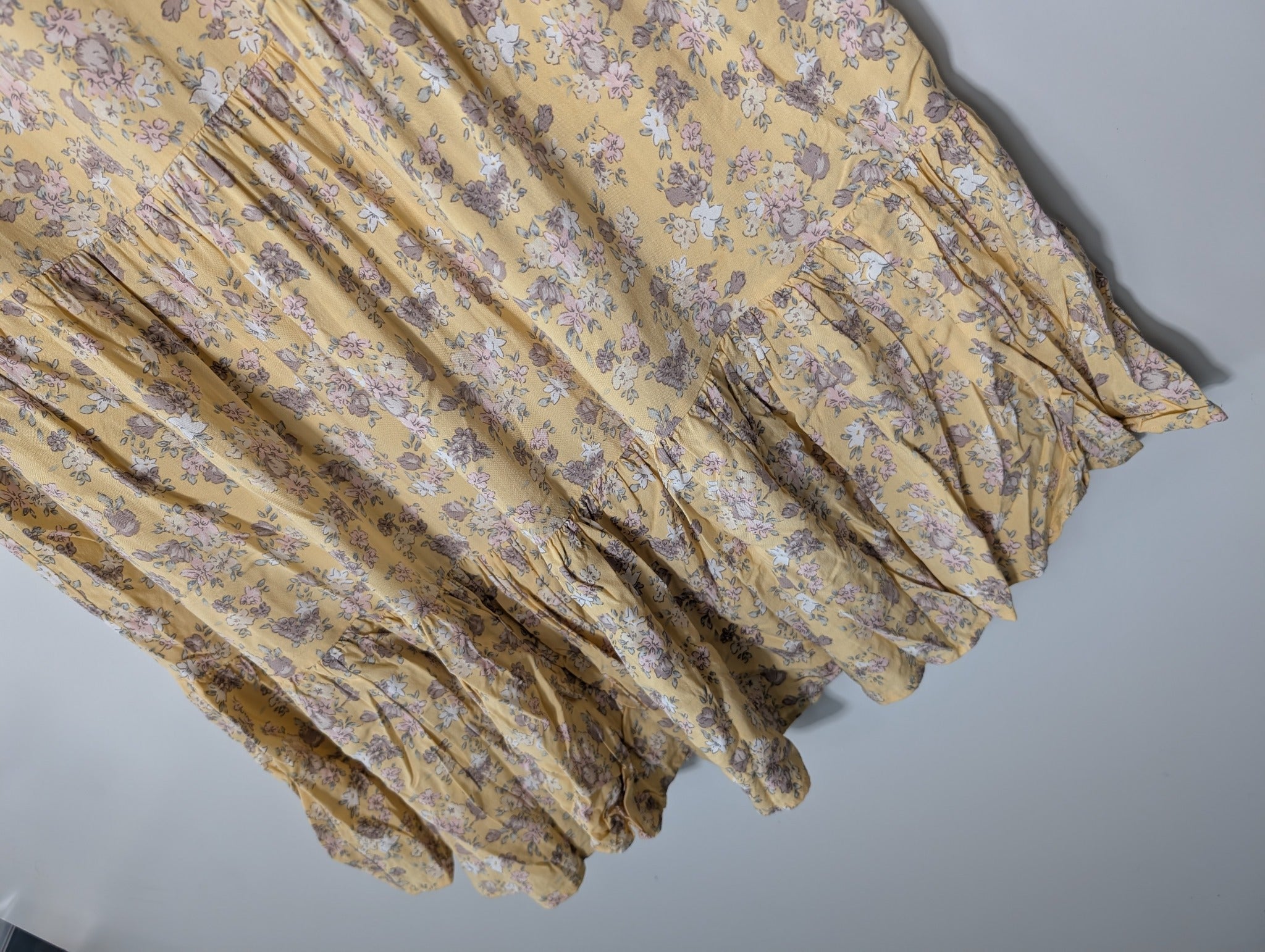 Auguste Floral Tiered Maxi Skirt Yellow AU 4 - Image 2