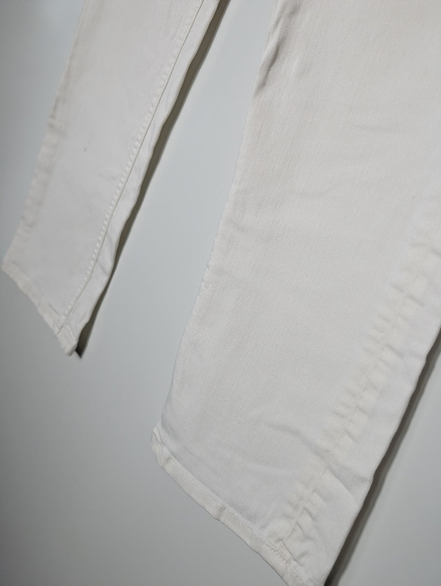 Reiko Paulin High-Waisted Button-Fly Jeans White Size 26 - Image 3