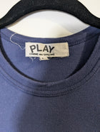PLAY COMME des GARÇONS T-Shirt Navy Gold Heart Logo Size L - Image 3