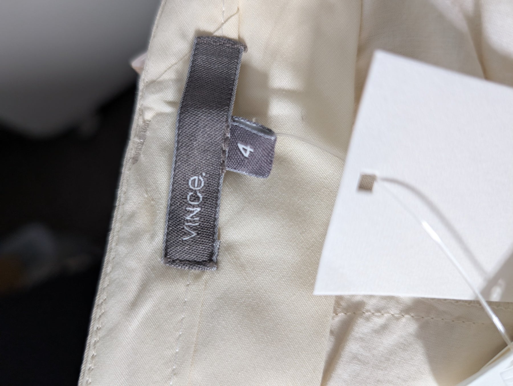 Vince Cotton Blend Chino Trousers Beige Size 4 - Image 4
