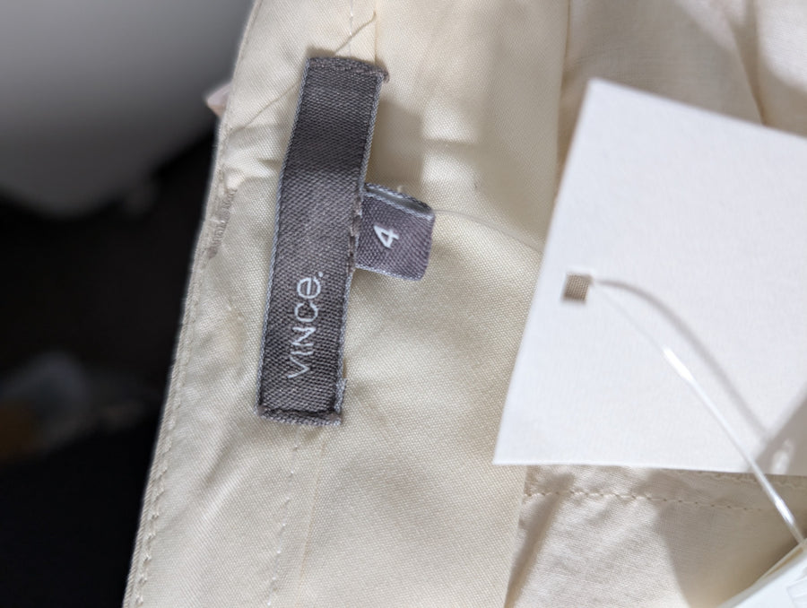 Vince Cotton Blend Chino Trousers Beige Size 4 - Image 4