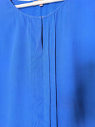 Diana Ferrari Pleated Front Blouse Royal Blue Women's Size 16 - Image 2