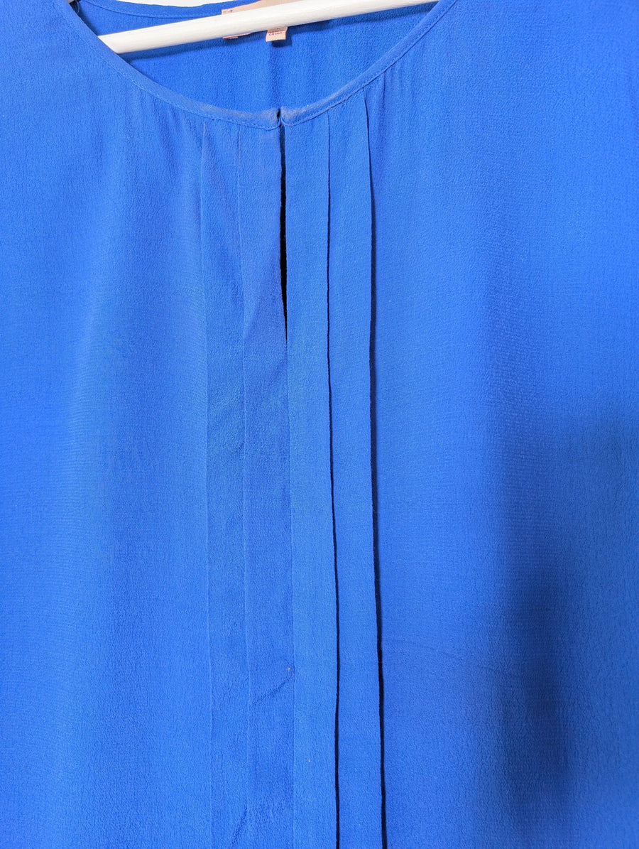 Diana Ferrari Pleated Front Blouse Royal Blue Women's Size 16 - Image 2