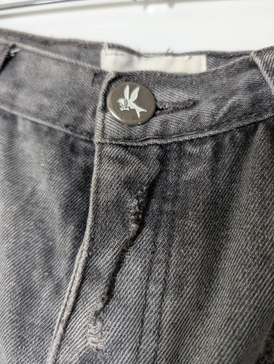 One Teaspoon Hawks Denim Shorts Distressed Grey - Image 4