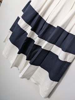 Pringle of Scotland Sleeveless Striped Fit and Flare Dress Navy Blue and White Size 10 - Image 3