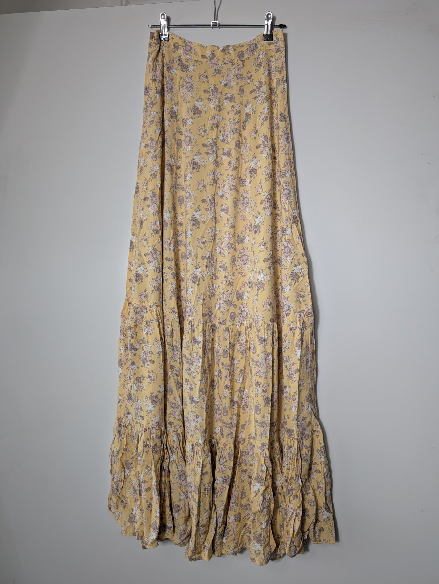 Auguste Floral Tiered Maxi Skirt Yellow AU 4 - Image 4