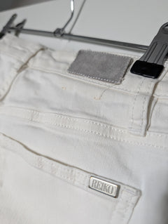 Reiko Paulin High-Waisted Button-Fly Jeans White Size 26 - Image 5