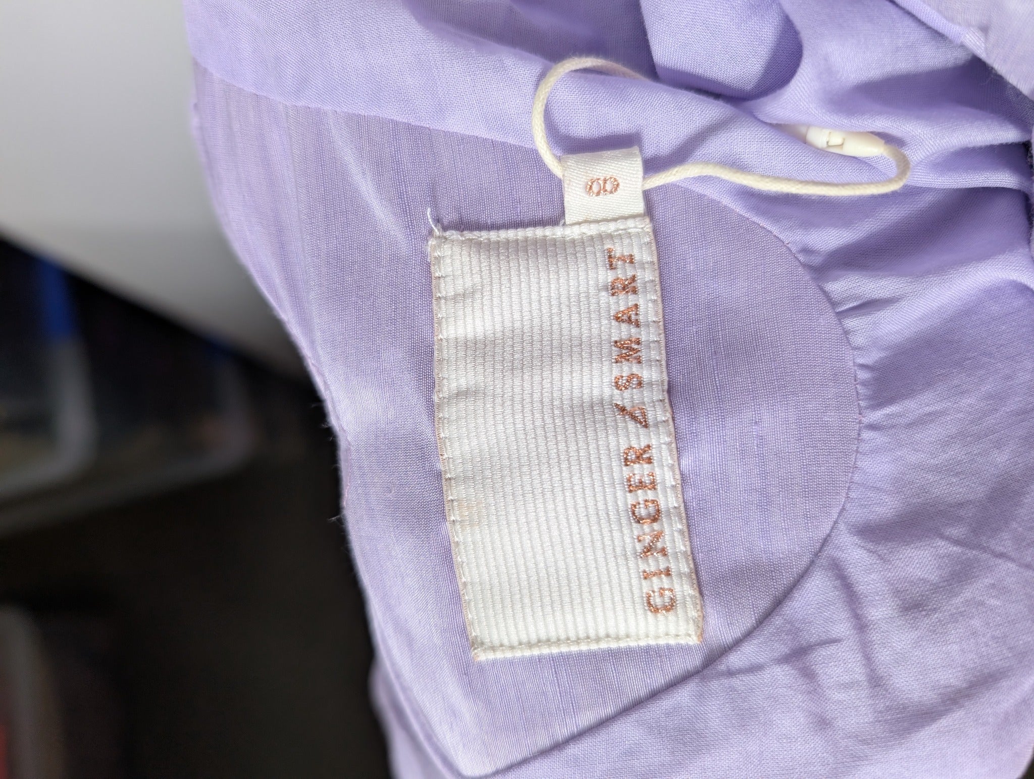 Ginger & Smart Flutter Sleeve Blouse Lavender Women's Size 8 - Image 7