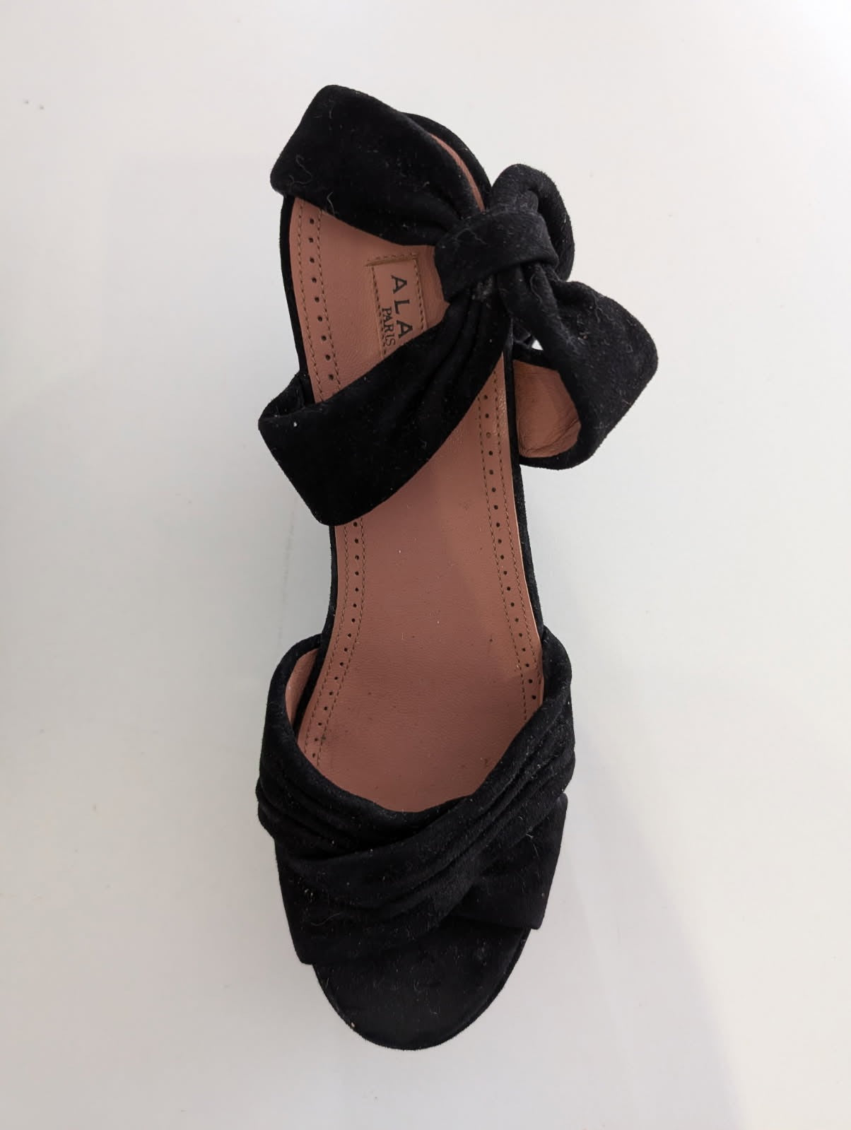 Alaïa Black Suede Bow Platform Sandals - EU 38 - Image 9