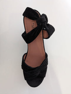 Alaïa Black Suede Bow Platform Sandals - EU 38 - Image 9
