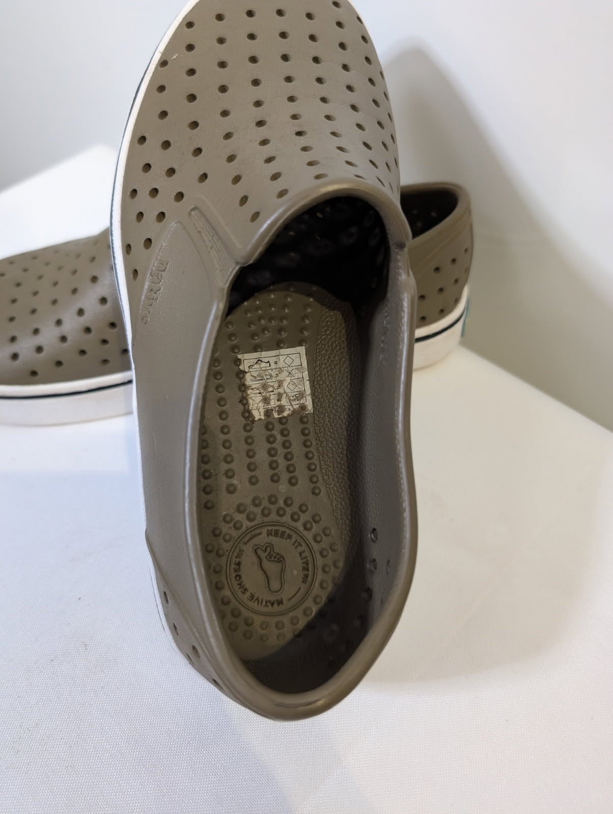 Native Shoes Jefferson Slip-On Kids Olive Green Water Shoes - Image 4