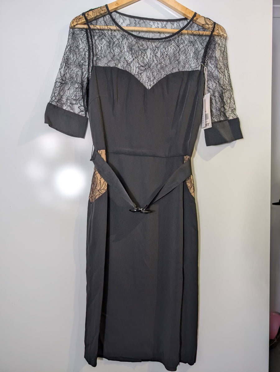 Collette Dinnigan Black Lace Overlay Midi Dress - Limited Edition - Image 9