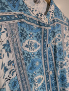 Misslook Blue & White Floral Button-Down Midi Dress With Bell Sleeves - Image 2