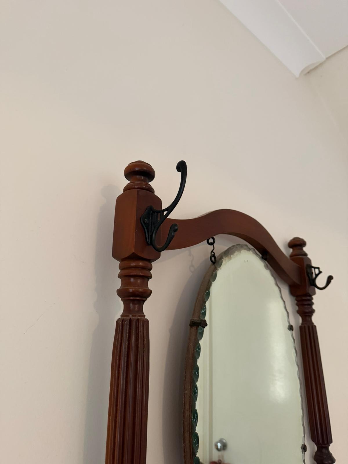 Vintage Victorian Style Wooden Hall Stand with Bevelled Mirror and Coat Hooks - Image 10