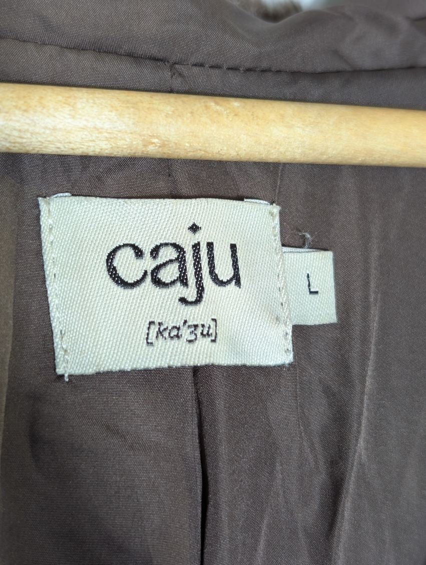 Caju Brown Faux Fur Zip-Up Hoodie - Women's Size Large - Image 9