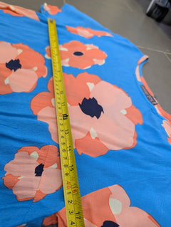 Mister Zimi Floral High-Low Dress Blue & Peach Poppy Print - Image 4
