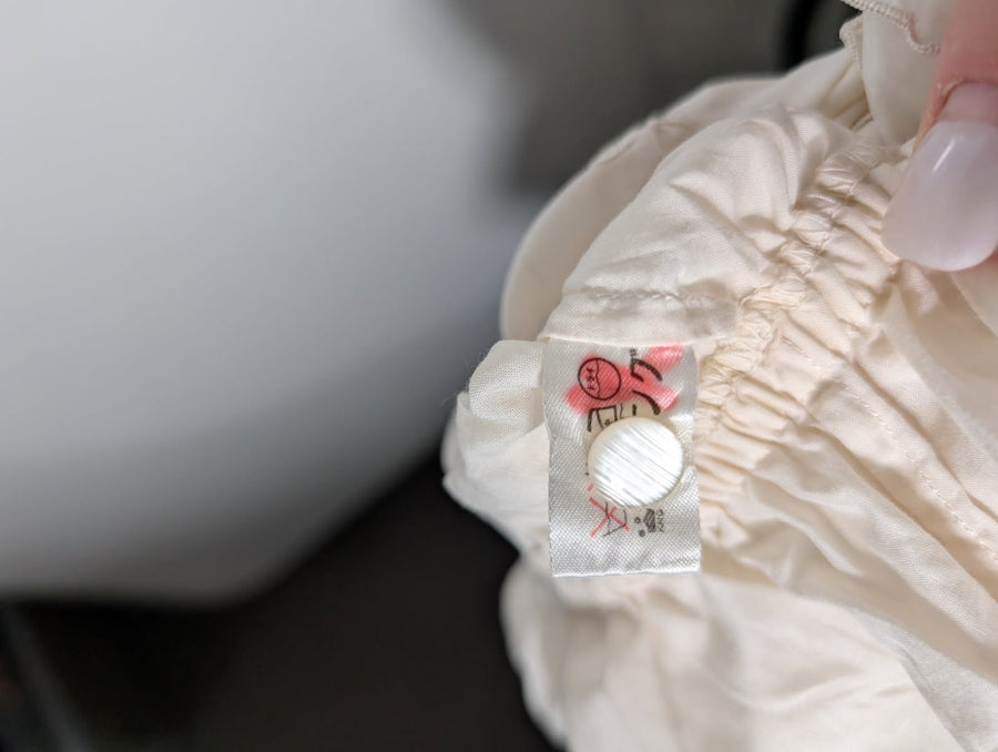 Callore Vintage Floral Embroidered Peplum Blouse Cream - Image 9