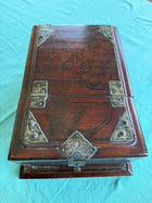 Vintage Chinese Rosewood Jewelry Box Shou Symbol Brass Hardware - Image 9