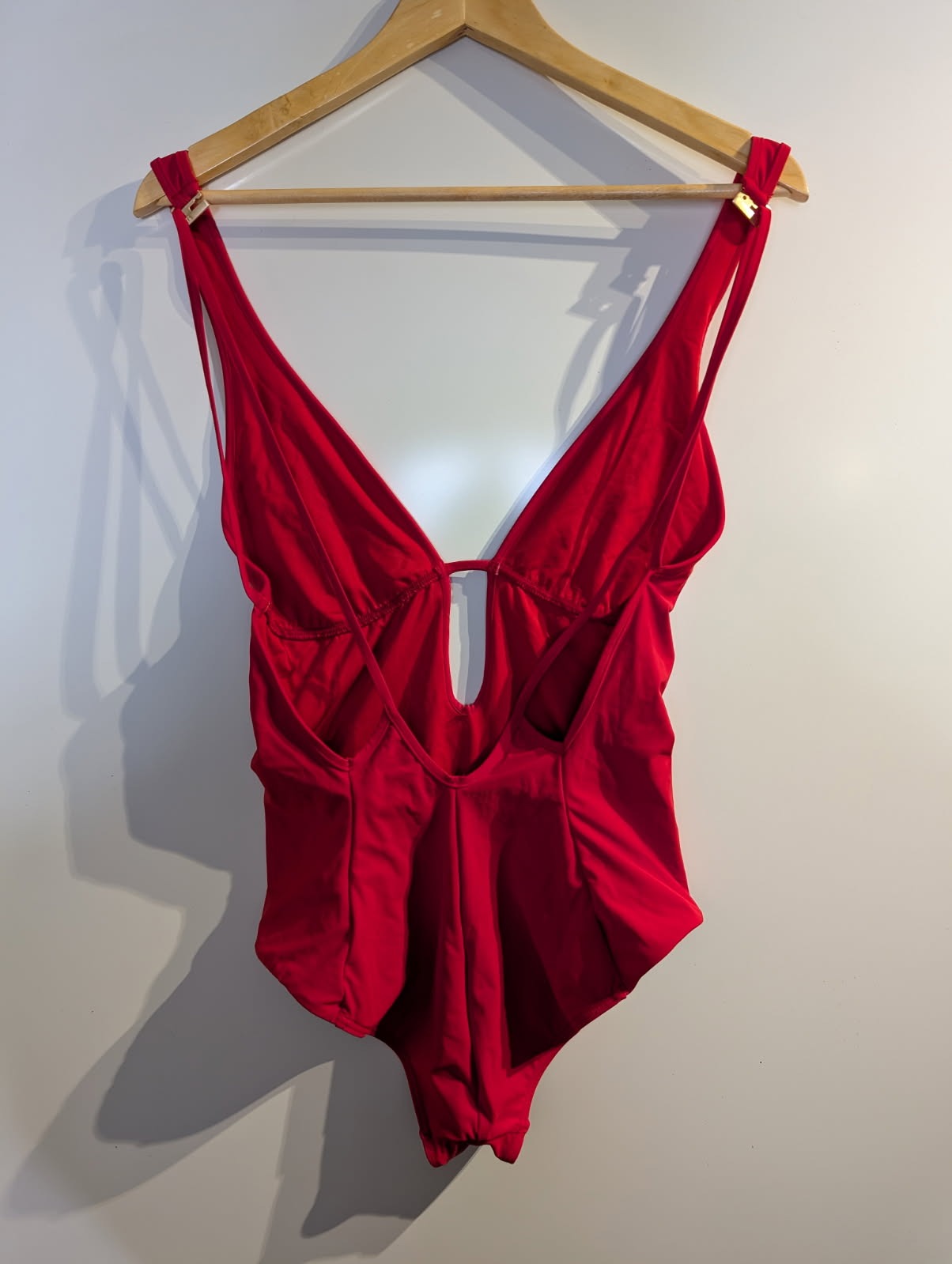 Jets Australia Red One-Piece Swimsuit - Deep V-Neck Cutout Detail - Image 9