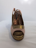 Collette Dinnigan Peep Toe Slingback Heels Gold and Pink EU 41 - Image 5