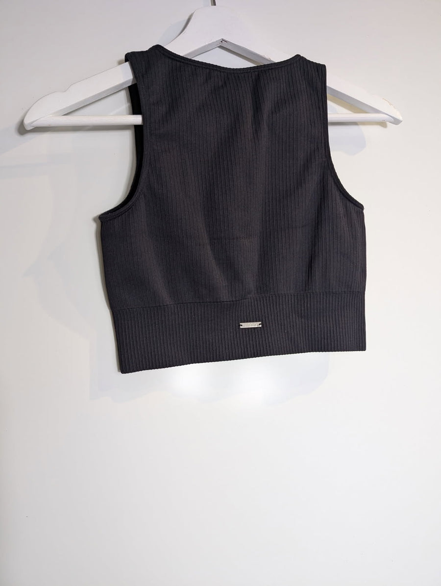 Aim'n Ribbed Activewear Crop Top Black Size S - Image 9