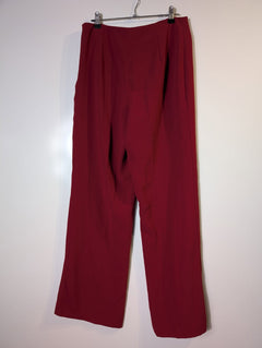 Zara High-Waisted Wide-Leg Trousers Burgundy Women's Size M - Image 5