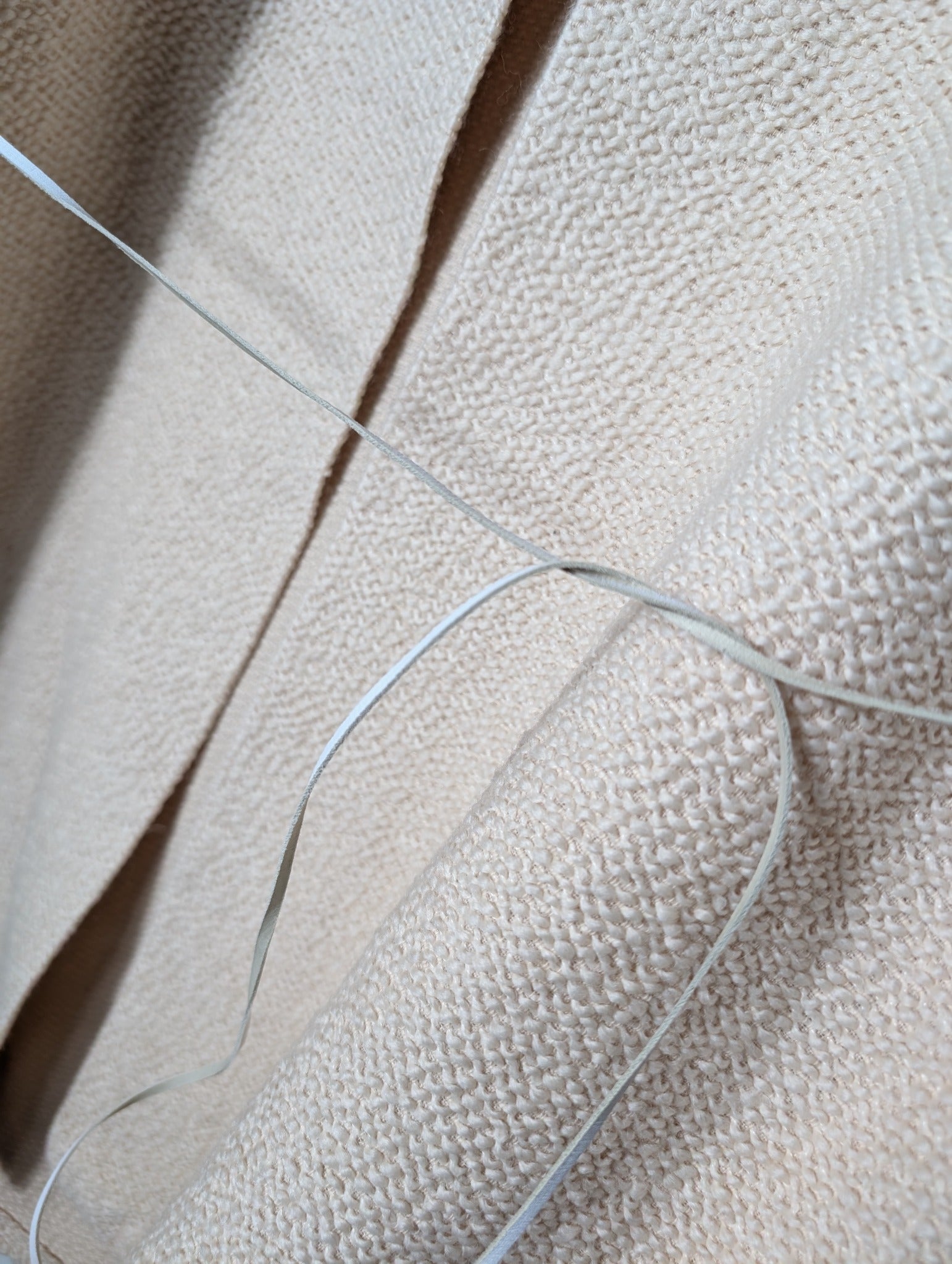 Evyie Textured Open Front Vest With Tie Waist Beige Size L - Image 3