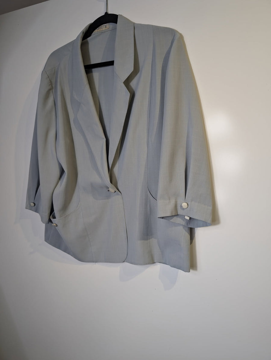 Jadeite Vintage Light Blue Blazer 3/4 Sleeve Women's Jacket - Image 2