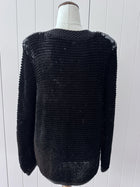 Champaign Vintage Black Sequin Cardigan Jacket - Embellished Knit - Image 9