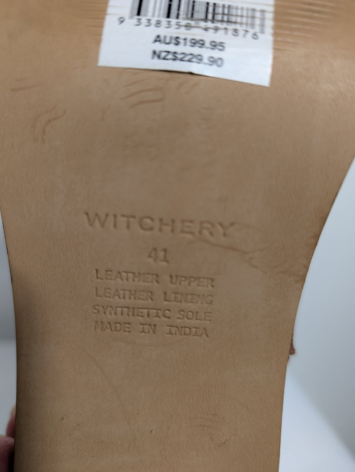 Witchery Leather Ankle Boots Tan Brown Size 41 - Image 3