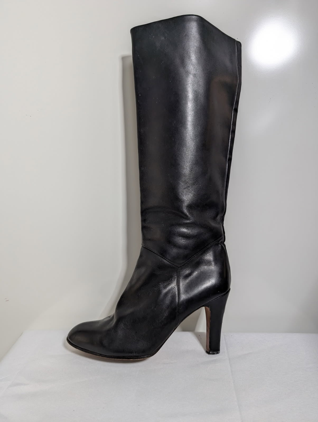Umberto Romagnoli Knee-High Leather Boots Black Women's EU 38.5 - Image 9