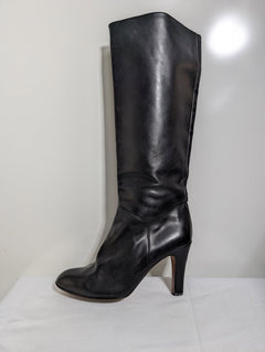 Umberto Romagnoli Knee-High Leather Boots Black Women's EU 38.5 - Image 9