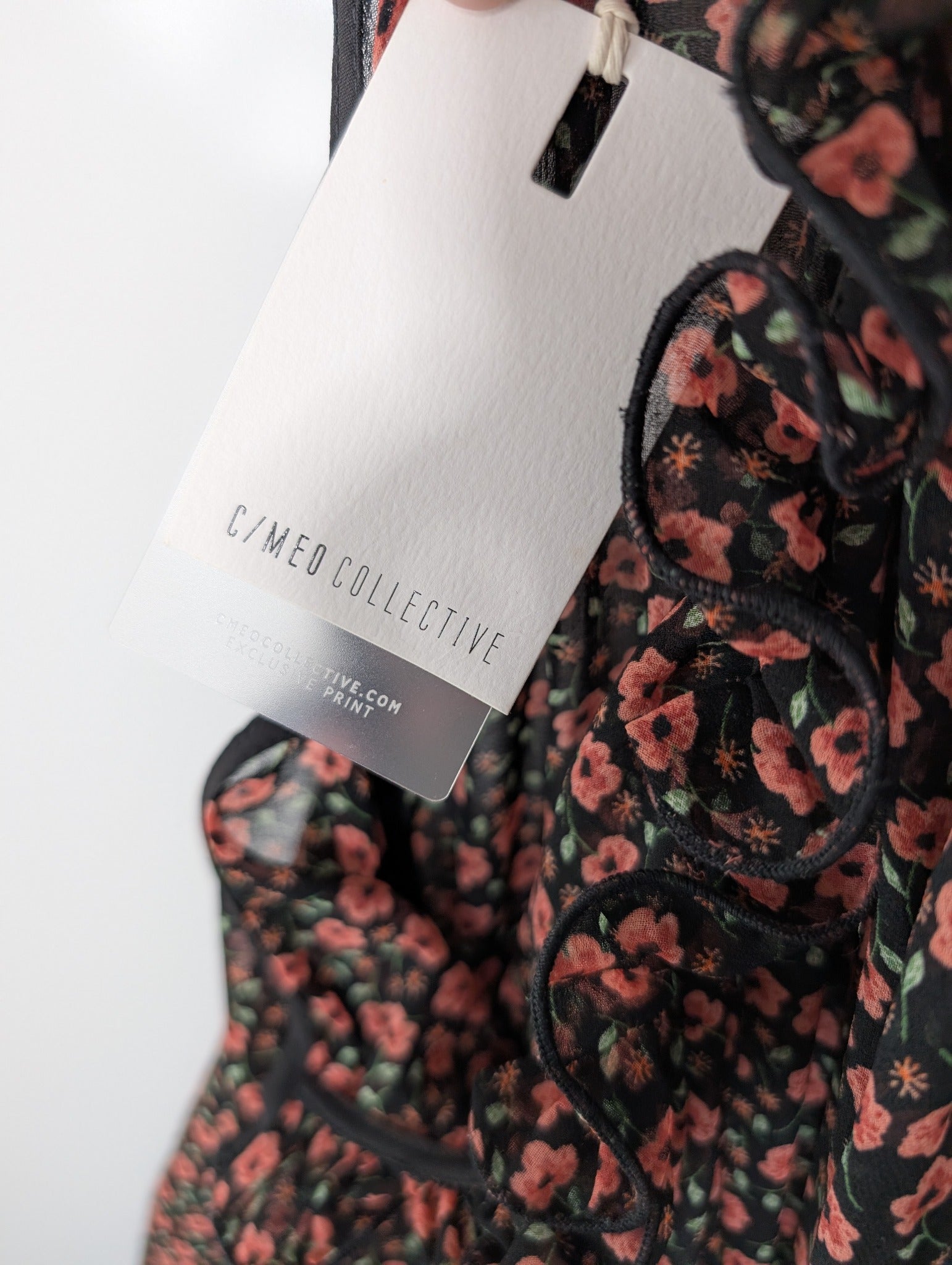 C/MEO Collective Floral Smocked Mini Dress Size XS - Image 9