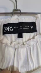 Zara Wide-Leg Linen-Blend Trousers White Women's Size L - Image 9