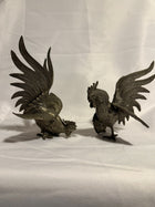 Vintage Fighting Rooster Figurines Silver-Toned Set of 2 - Image 9