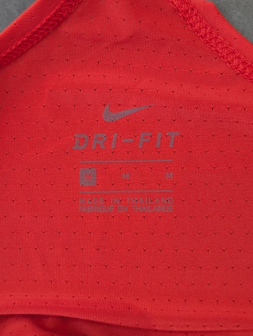 Nike Dri-FIT Racerback Tank Top - Orange/Red Logo Elastic Strap - Image 9