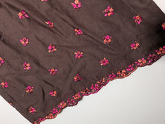 Collette Dinnigan Floral Embroidered Sleeveless Dress Brown Size S - Image 3