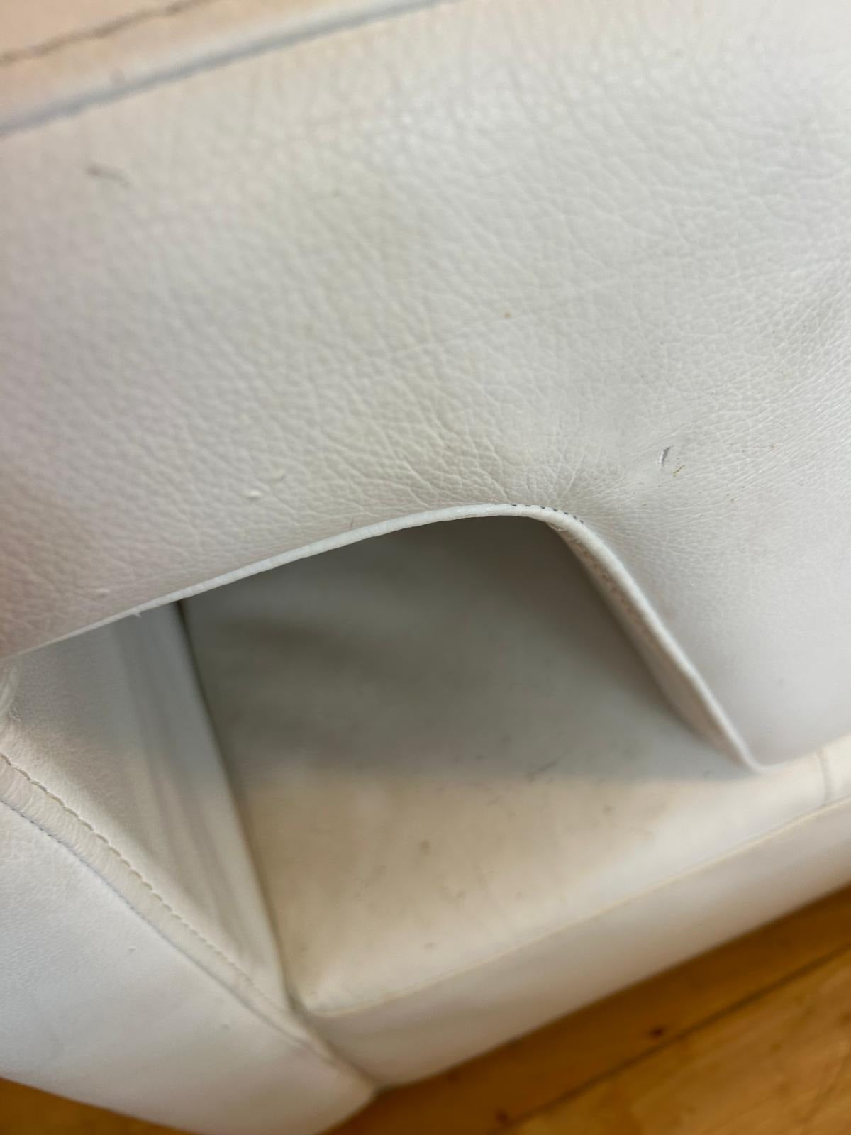 Domino-Style Curved White Leather Modular Sectional Sofa - Image 10