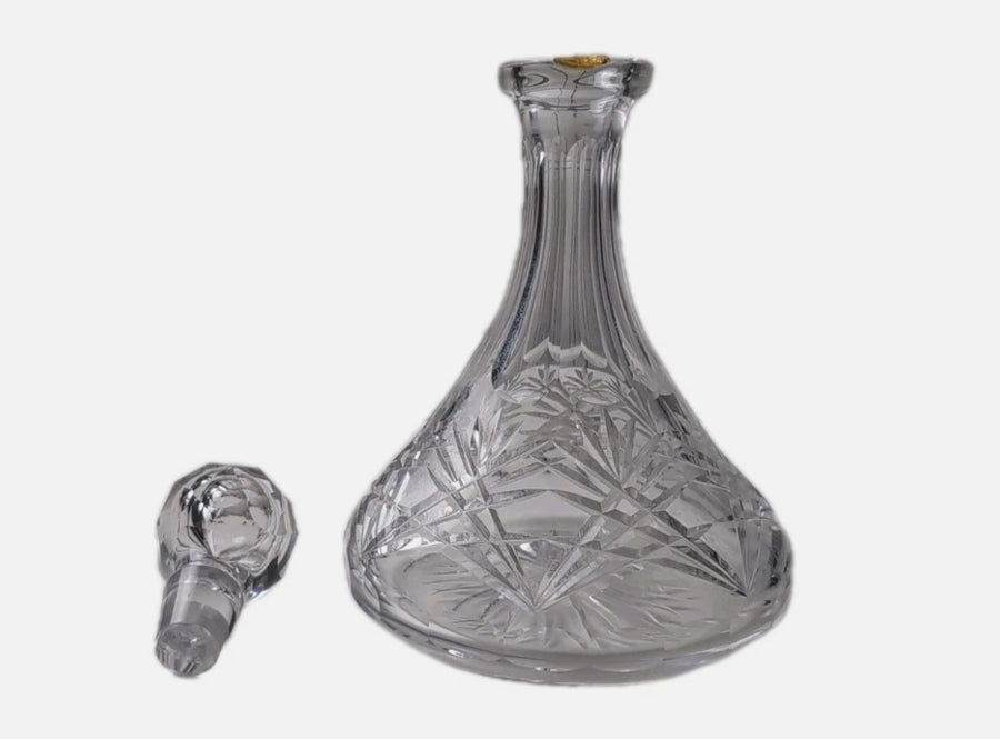 Vintage Cut Crystal Glass Decanter - Hobstar & Pinwheel Pattern - Image 9
