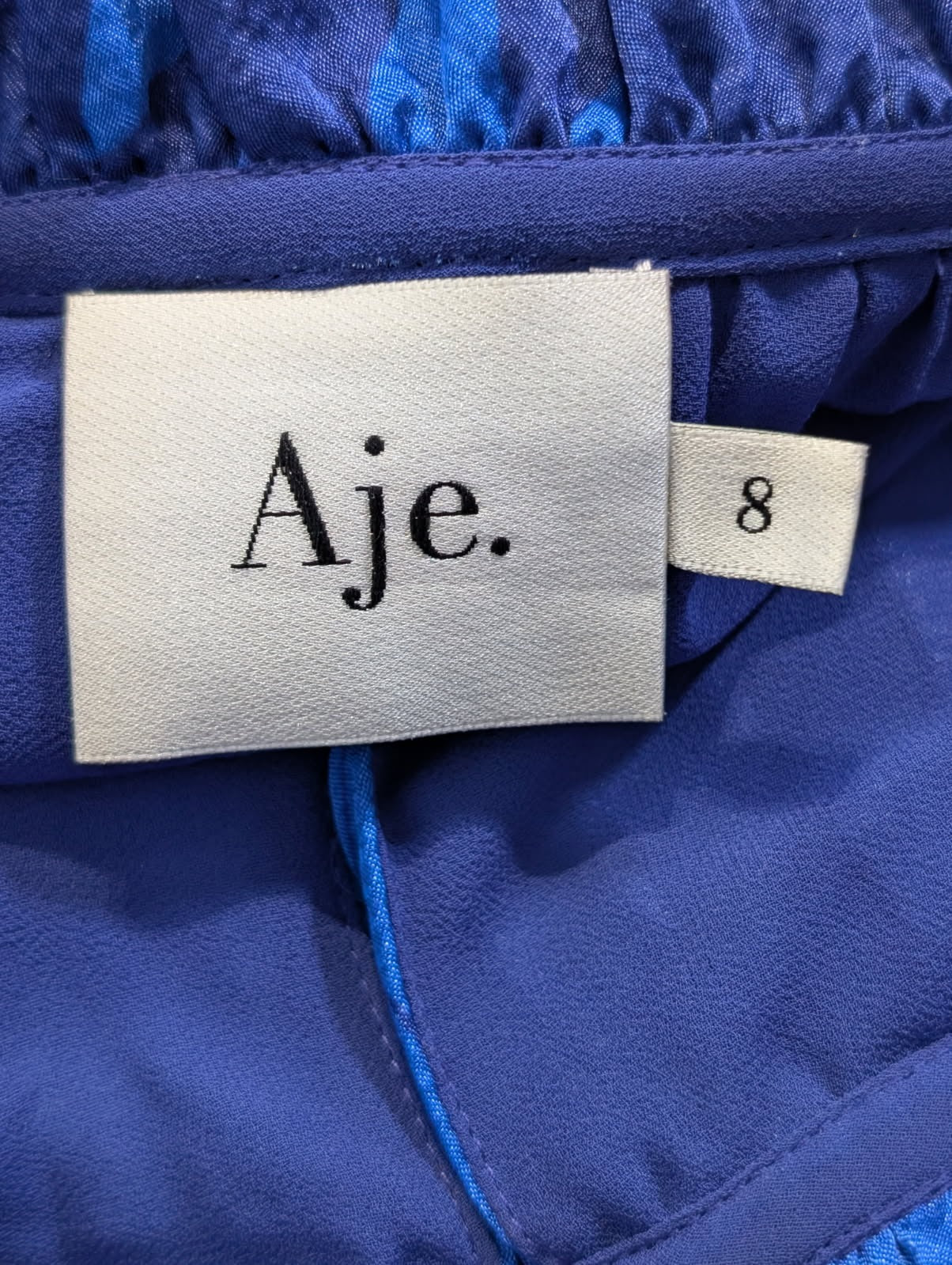 Aje Floral Midi Dress Blue Size 8 - Image 4