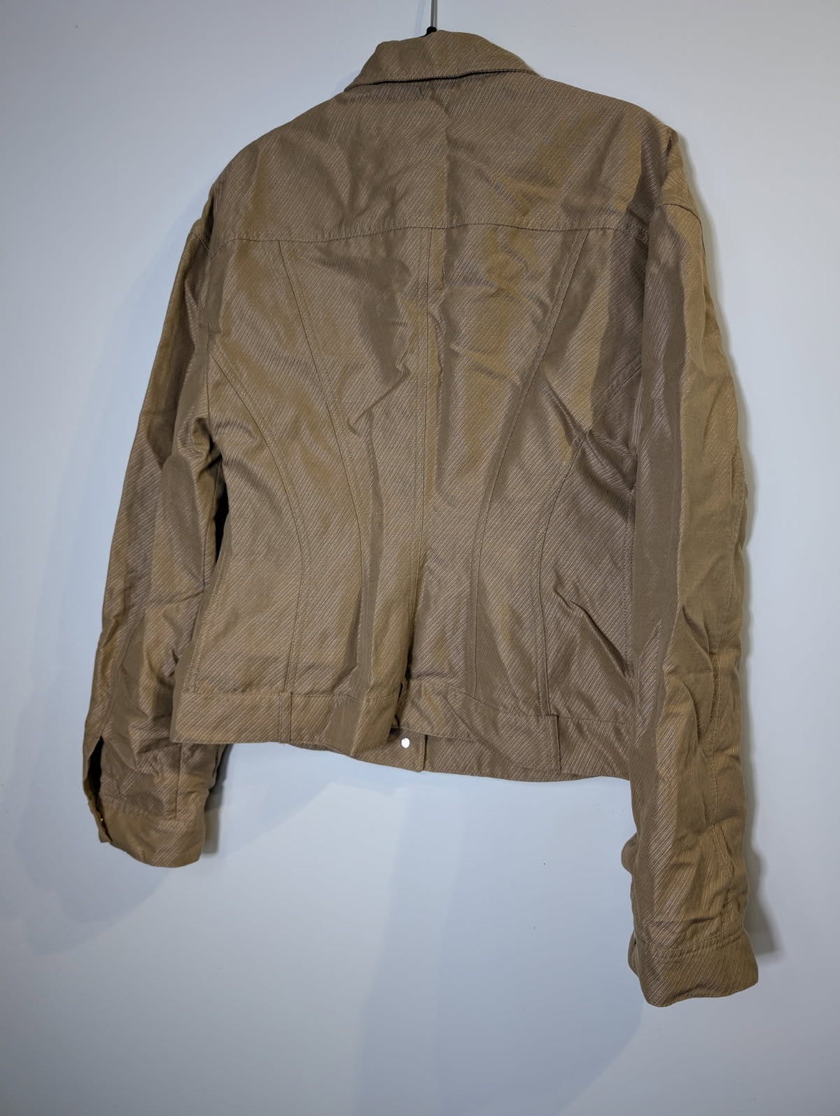 Stella McCartney Button-Down Jacket Tan Diagonal Stripe - Image 5