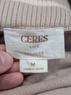 Ceres Life Organics Knit Midi Skirt Beige Drawstring Waist Size M - Image 2