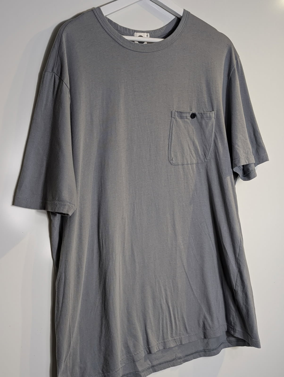 Bassike Men's Grey Cotton Pocket T-Shirt Size XL - Image 3