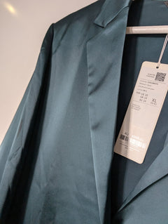 Goelia Satin Blazer Teal Women's Size XL - Image 9