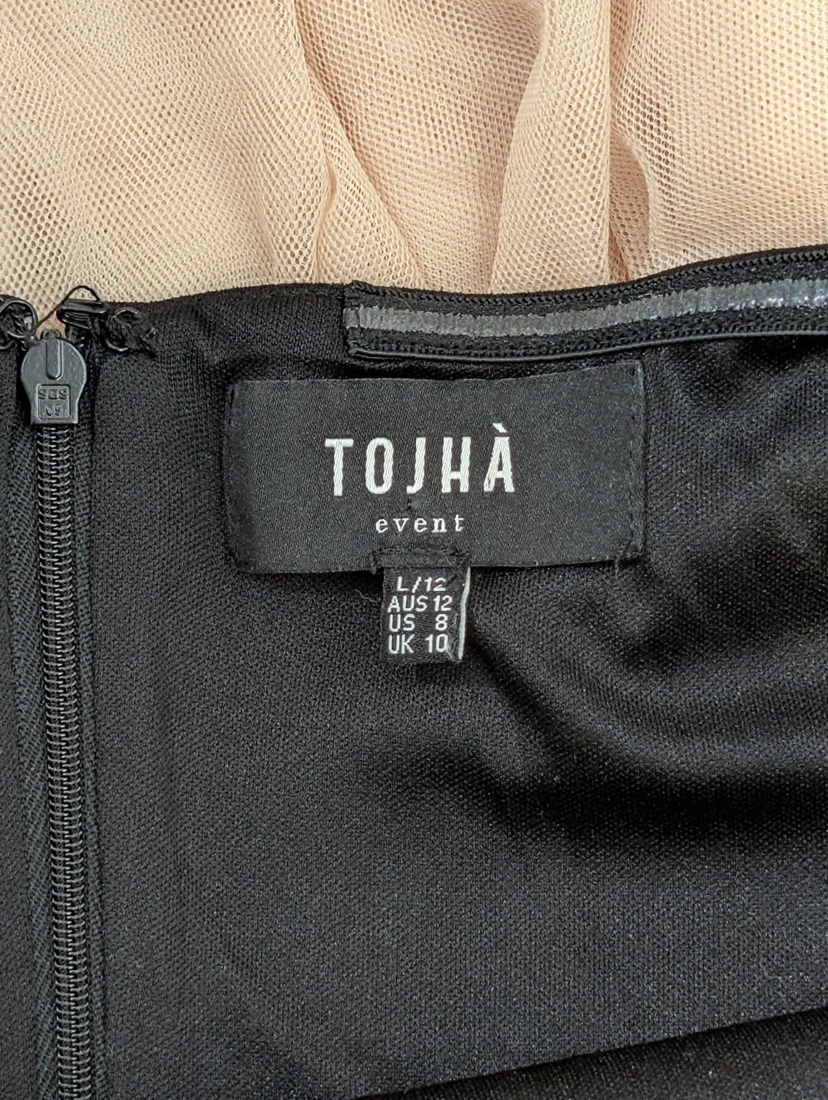 Tojhà Event Strapless Maxi Dress Black and Nude AUS 12 - Image 4