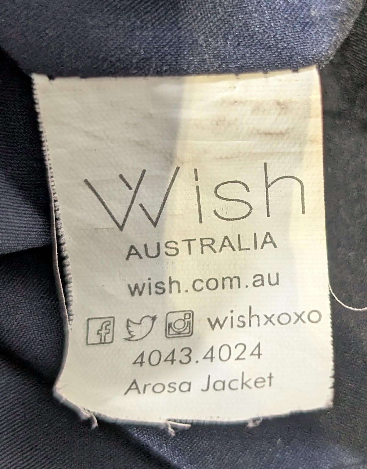Wish Australia Arosa Blazer Jacket - Navy Blue Zipper Detail Size 12 - Image 10