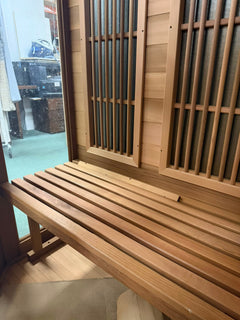 Corner Infrared Sauna Room with Digital Monitor and Audio System - Image 9